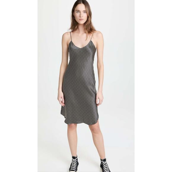 Nili Lotan Short Cami Dress - M Black / White Gambit - Picture 1 of 4
